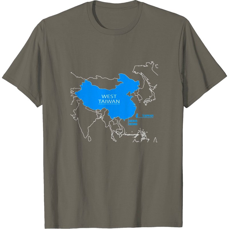 T-shirt pour hommes avec carte de la Chine définissant la Chine comme Taiwan Ouest