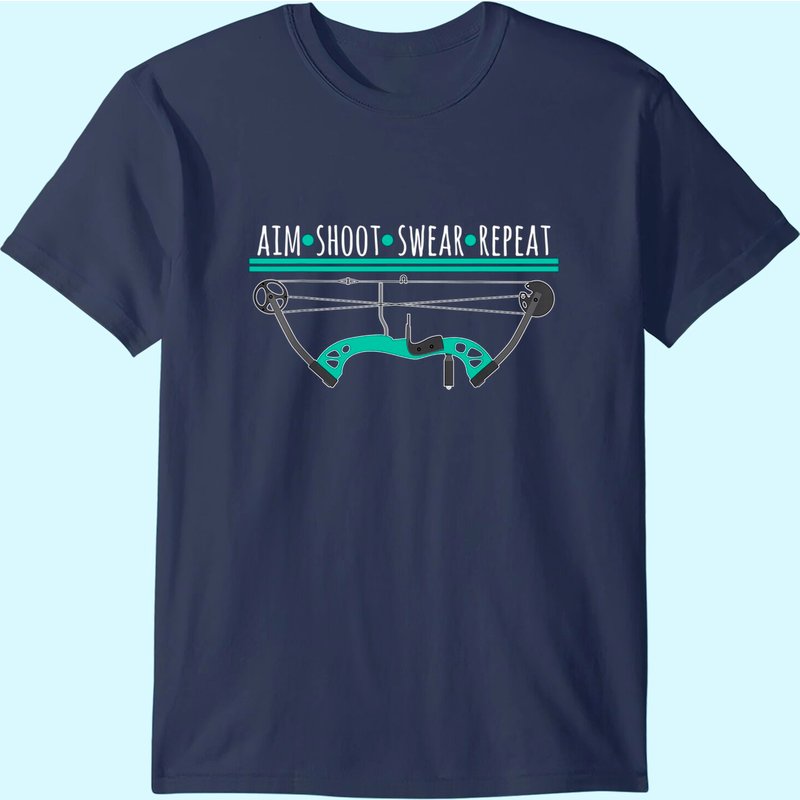 T-shirt d'archerie Bow And Arrow Gifts Aim Shoot Swear Repeat — T-shirts pour hommes