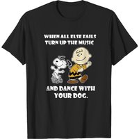 T-Shirt Snoopy pour hommes - Augmentez la musique et dansez avec votre chien — T-shirts pour hommes