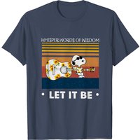 T-shirt Snoopy Whisper Words Of Wisdom Let It Be — T-shirts pour hommes