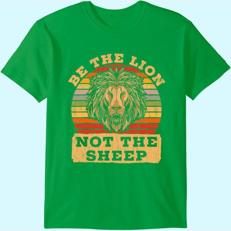 T-shirt Be The Lion Not Sheep pour hommes en noir