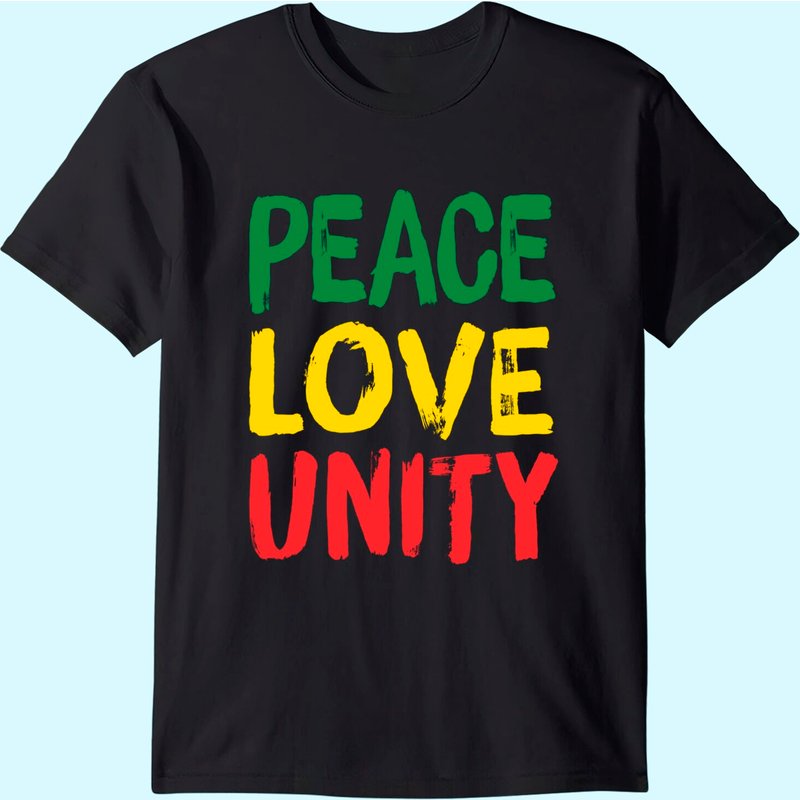 T-shirt Rasta Reggae Peace Love Unity pour hommes — T-shirts pour hommes