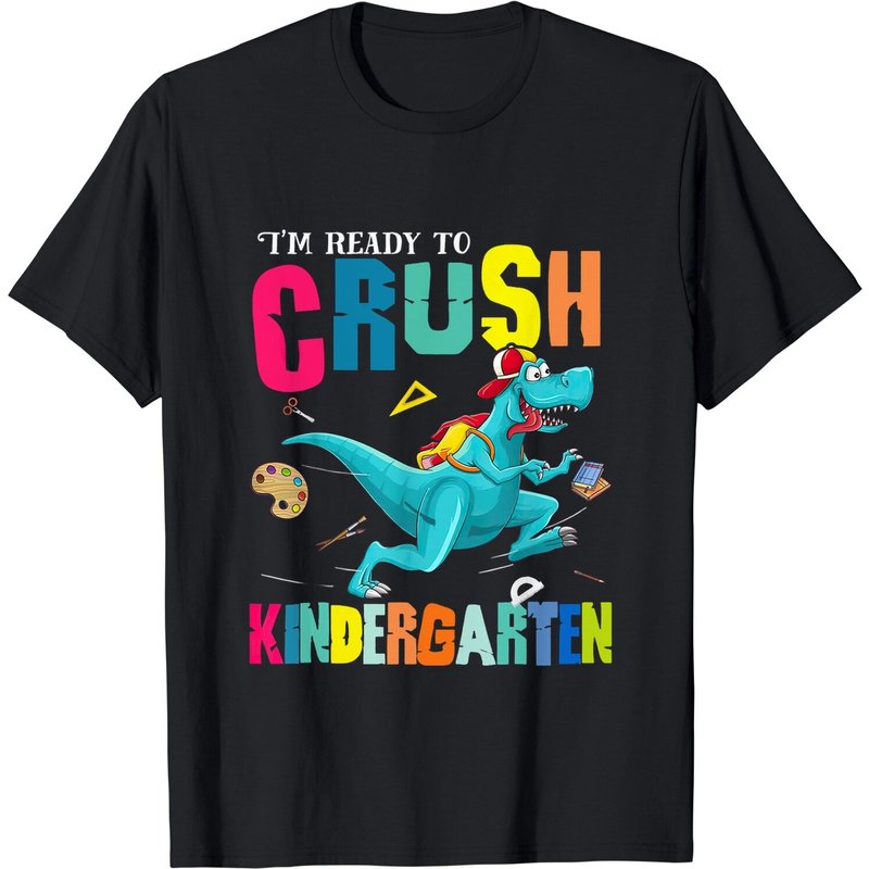 T-shirt Je suis prêt à écraser le jardin d'enfants dinosaure pour hommes
