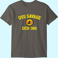 USS Savage DER-386 Men's T-Shirt in Black