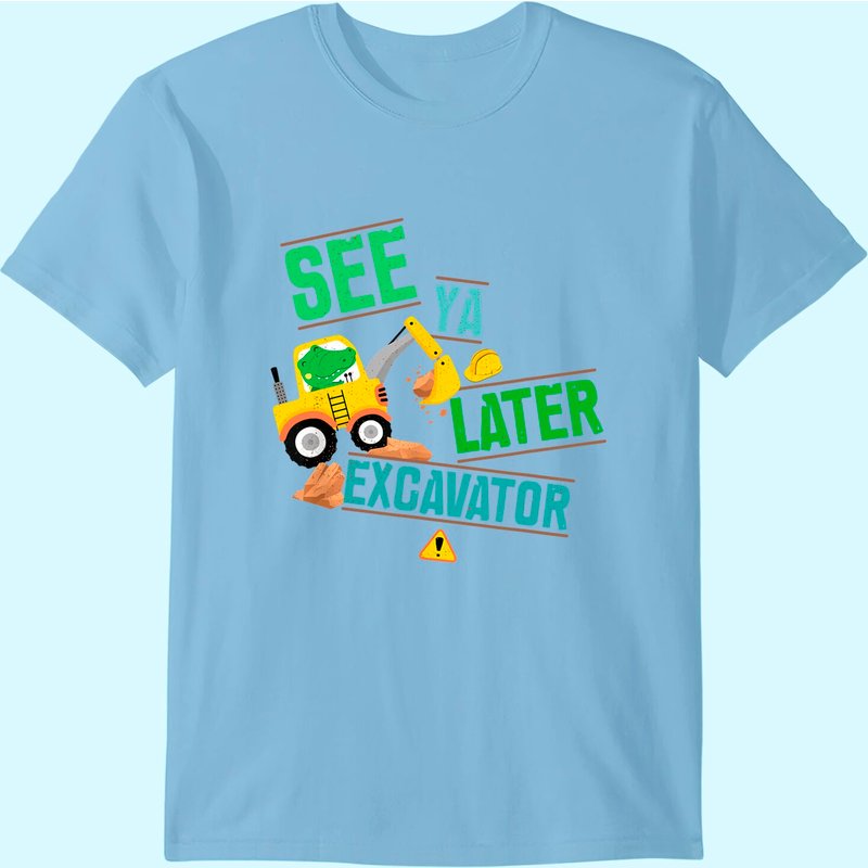 T-shirt Excavateur Alligator Construction Digger See Ya Later — T-shirts pour hommes