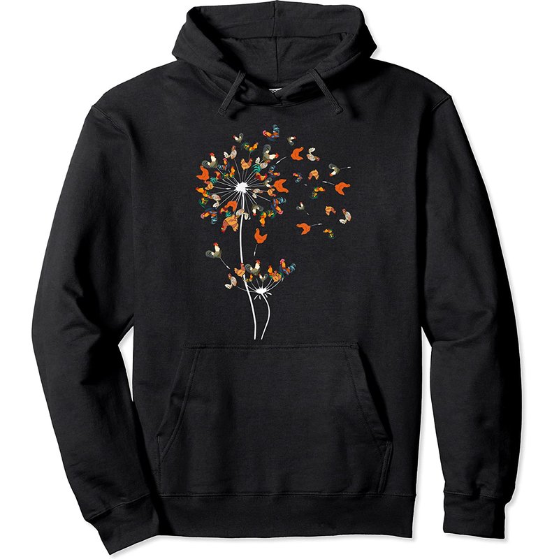 Dandelion Chicken Flower Floral Chickens Tree Lover Pullover Hoodie — Mens Hoodies
