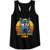 Awesome Depuis 1981 Débardeur Cool Cat pour Hommes 40e Anniversaire