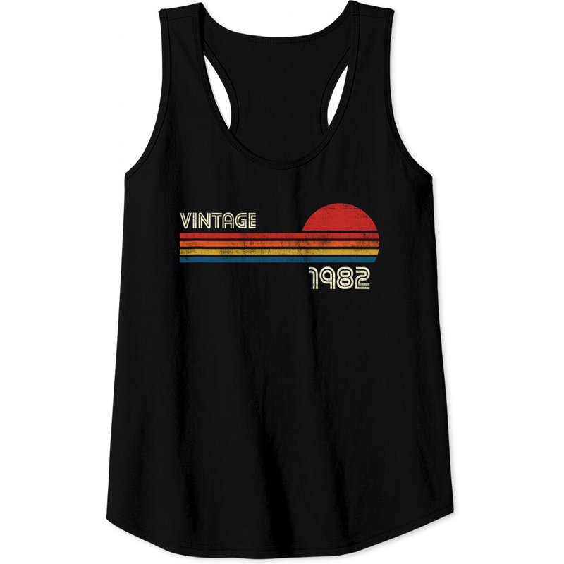 Débardeur Vintage 1982 à Rayures pour Hommes