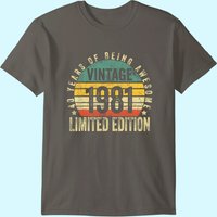 Vintage 1981 Limited Edition 40th Birthday T-Shirt for Men — Mens T Shirts