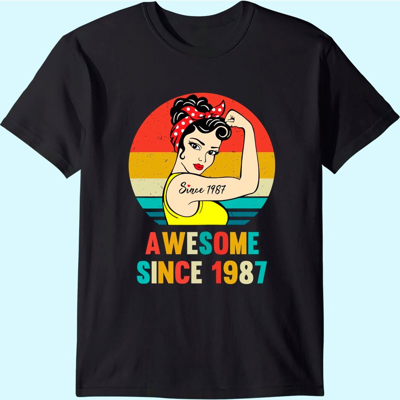 T-Shirt Anniversaire Vintage 34e 1987 pour Hommes — T-shirts pour hommes