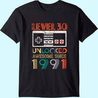 T-Shirt Anniversaire Niveau 30 Débloqué pour Hommes