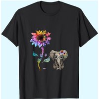 T-shirt de sensibilisation à l'autisme Ffenyan avec éléphant et tournesol — T-shirts pour hommes