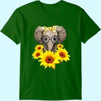 T-shirt pour hommes avec éléphant et tournesol — T-shirts pour hommes