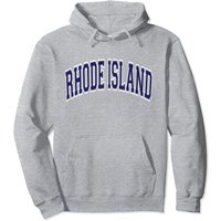 Hoodie à capuchon en texte bleu marine de style universitaire Rhode Island