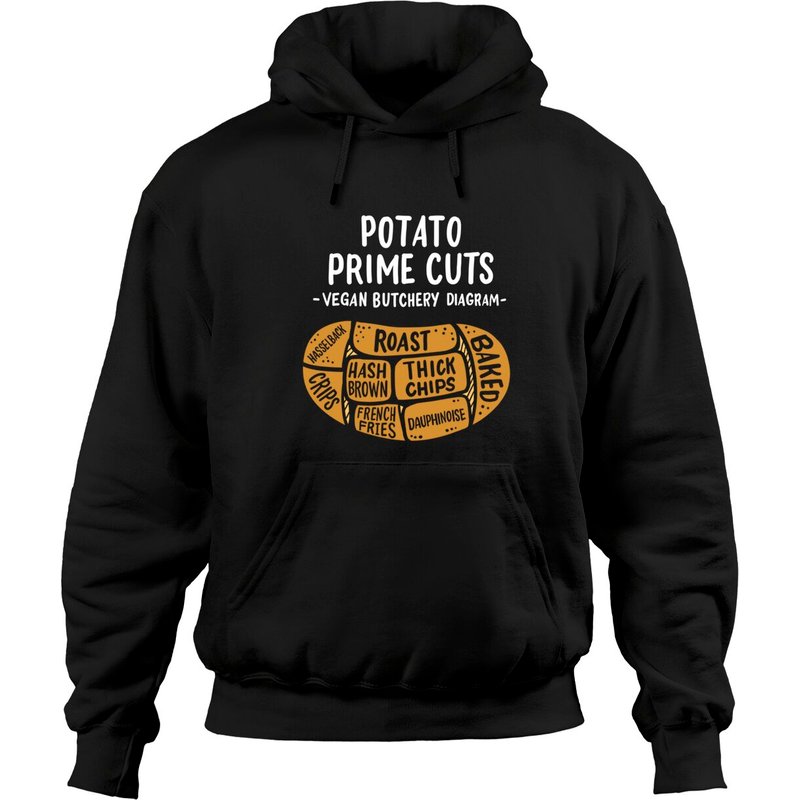 Vegan Potato Vegetable Pullover Hoodie for Unisex — Mens Hoodies
