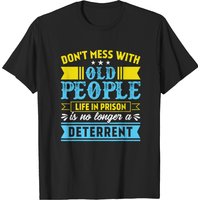 T-shirt Ne Touche Pas Aux Vieillards Vie En Prison Pour Hommes — T-shirts pour hommes