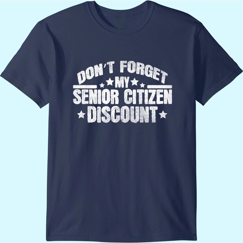 T-shirt avec le pun "N'oubliez pas ma réduction senior" pour hommes — T-shirts pour hommes