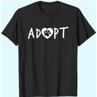 ADOPT Pawprint Dog Cat Pet Shelter Rescue T-Shirt for Men
