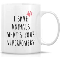 I Save Animals What's Your Superpower Veterinarian Ceramic Mug — Mugs & Tumblers