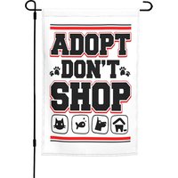 Garden Flag Adopt Don't Shop Animal Rescue Lovers Double Sided — Decorative Flags