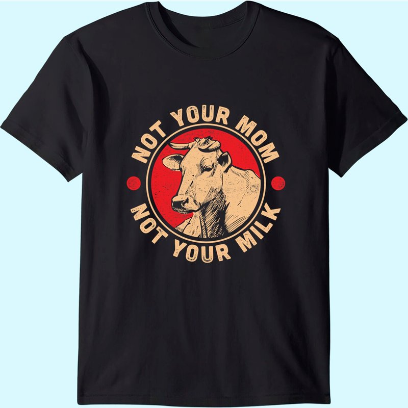 T-shirt Vegan Not Your Mom Not Your Milk pour hommes - Noir — T-shirts pour hommes
