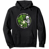 Hoodie de jardinier « You Make Me Feel Alive » avec squelette — Sweats à capuche pour hommes