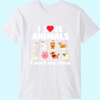 T-shirt I Love Animals I Don't Eat Them Végétalien Végétarien pour Hommes — T-shirts pour hommes