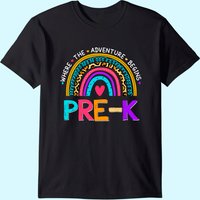 T-Shirt Leopard Rainbow Pre-K L'Aventure Commence pour Hommes — T-shirts pour hommes
