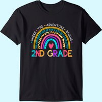 Leopard Rainbow 2nd Grade Adventure Begins T-Shirt for Men