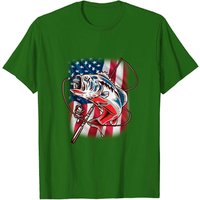 American Flag Fishing Shirt for Men - Vintage USA Bass T-Shirt — Mens T Shirts