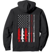 Hoodie Pullover Vintage Drapeau Américain Cadeau de Pêche