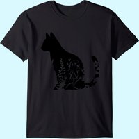 Floral Cat Lover T-Shirt for Men