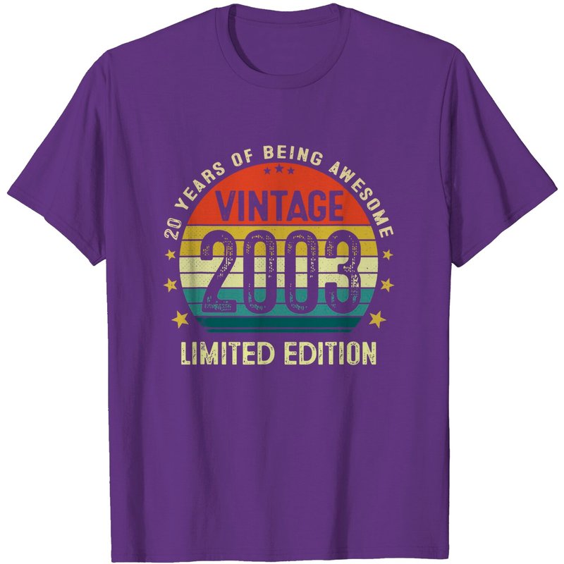 T-shirt Vintage 2003 Édition Limitée 20e Anniversaire pour Hommes — T-shirts pour hommes