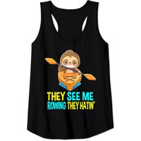 They See Me Rowing They Hating Sloth Kayak Team Tank Top for Men