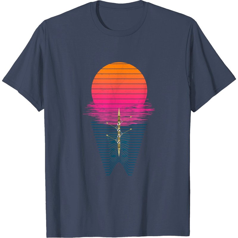T-shirt Vaporwave Athlete Rowing Crew Sunset Rower pour hommes — T-shirts pour hommes