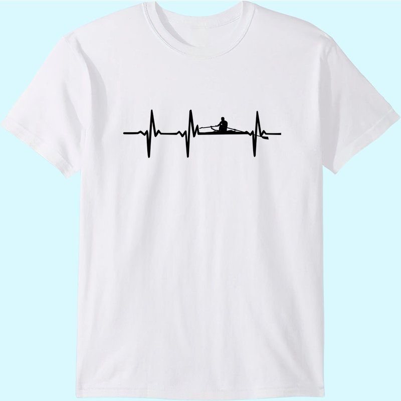 T-shirt Rowing Heartbeat pour hommes - Rameurs d'équipage
