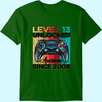 Level 13 Unlocked 13th Birthday Gaming T-Shirt for Men — Mens T Shirts