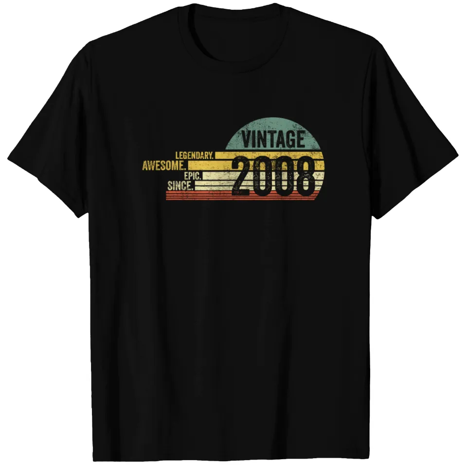 T-shirt anniversaire 13 ans vintage 2008 pour homme — T-shirts pour hommes