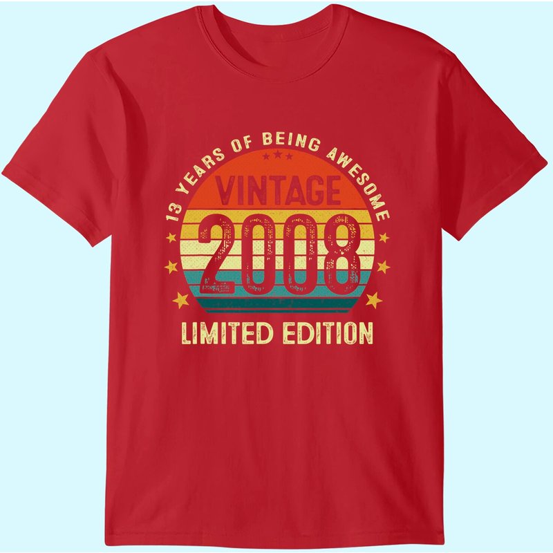 T-shirt d'anniversaire limité édition 2008 pour hommes