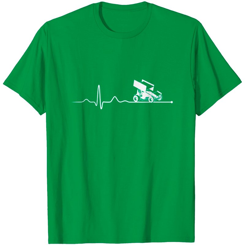 Sprint Car Racing Heartbeat T-Shirt for Men — Mens T Shirts