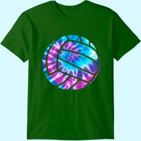 Volleyball Tie Dye Blue Purple T-Shirt for Men — Mens T Shirts