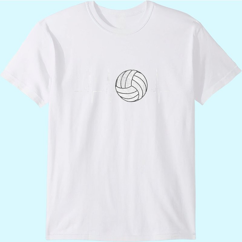 Volleyball Heartbeat T-Shirt for Men in Black