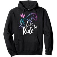 Horse Lover Live To Ride Equestrian Vintage Pullover Hoodie