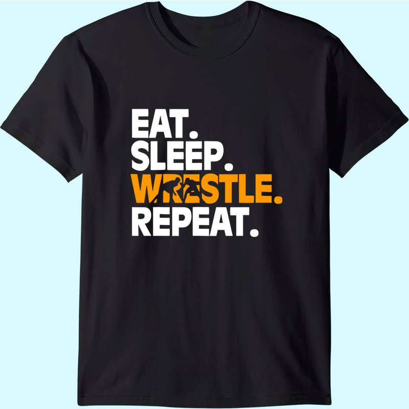Wrestling T Shirt for Men - Black — Mens T Shirts