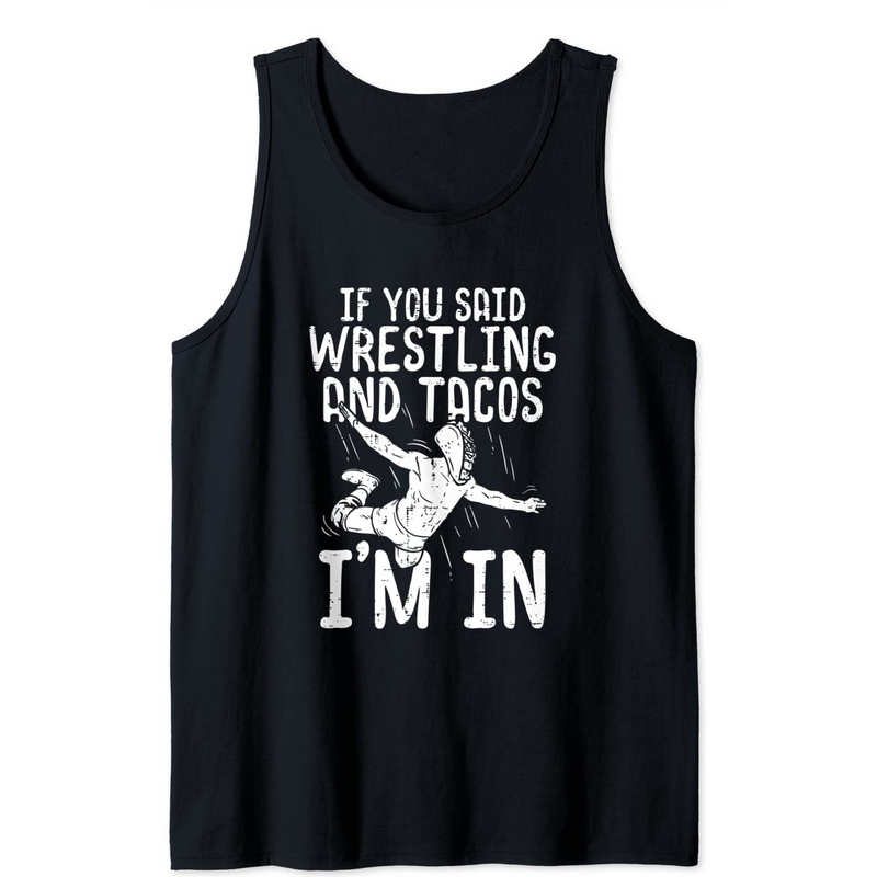 Wrestling And Tacos Lucha Libre Tank Top for Men — Mens T Shirts