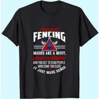 Fencing Sport Quote Fencer T-Shirt for Men in Black