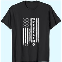 Vintage American Flag Wrestling Quote T-Shirt for Men