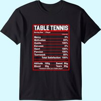 Funny Table Tennis Nutrition Facts T-Shirt for Men — Mens T Shirts