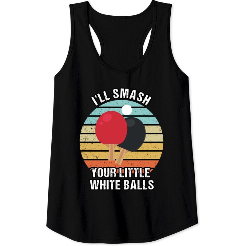 Little White Balls Funny Ping Pong Tank Top for Men - Dark Grey — Mens T Shirts