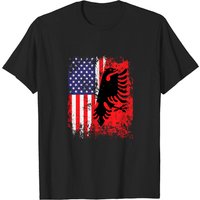 T-shirt Drapeau Américain Albanais pour Hommes